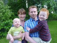 Lena und Thomas Fenne mit Ole und Tom