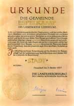 Urkunde Stadtrechte