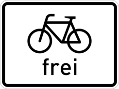 Zusatzzeichen "Radfahrer frei"