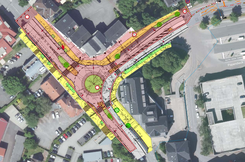 Kreiselbau Kreuzung Niederwall und Bahnhofstra�e
