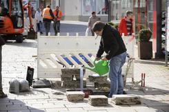 Pflaster in der L�bbecker Fu�g�ngerzone wird saniert