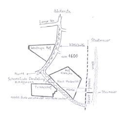 Skizze Bereich K�ttelbeke L�bbecke, Zeichnung H. H�ffmann