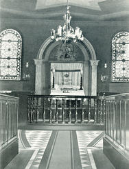 Innenansicht der Synagoge L�bbecke, um 1935