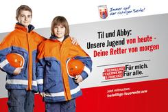 Jugendfeuerwehrleute Til Engelbrecht und Abby Dreschmeier