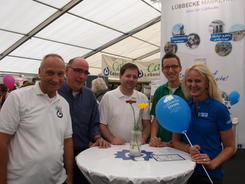 Blasheimer Markt - Die 4 Partner am Gemeinschaftsstand im Gewerbezelt