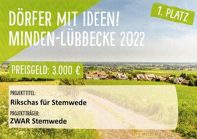 D�rfer mit Ideen 1 Preis Rikschas f�r Stemwede