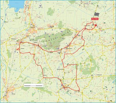 Karte mit eingezeichneter Route
