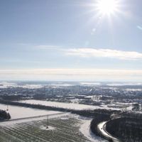 Bild vergr��ern: Rundumblick vom Kesselhausdach Kraftwerk Lahde
