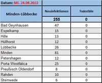 Fallzahlen 24.8.