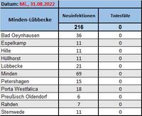 Fallzahlen 31.8.