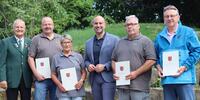R�diger Eichhorn, Thomas Rohlfing, Marita Makulski, Landrat Ali Dogan, Heiko Bergmann und Dieter Darlath