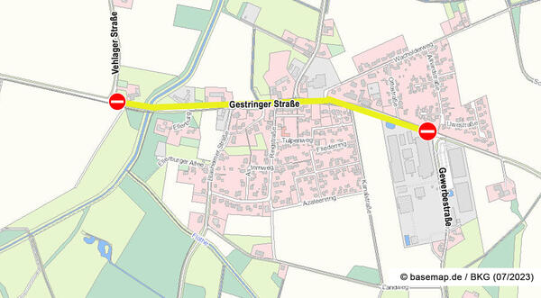 Sperrung der Ortsdurchfahrt Fiestel