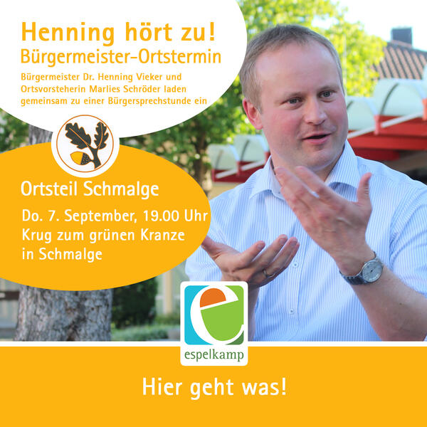 Henning h�rt zu: Schmalge am 7. September