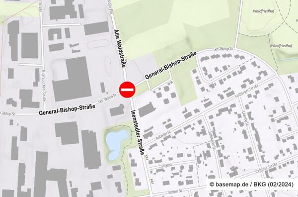 Plan zur geplanten Stra�ensperrung