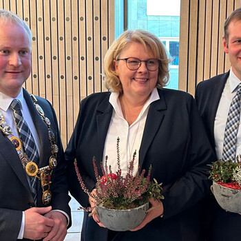 B�rgermeister Vieker, 1. Stv. B�rgermeisterin Anja Kittel und 2. Stv. B�rgermeister Jens Heiderich