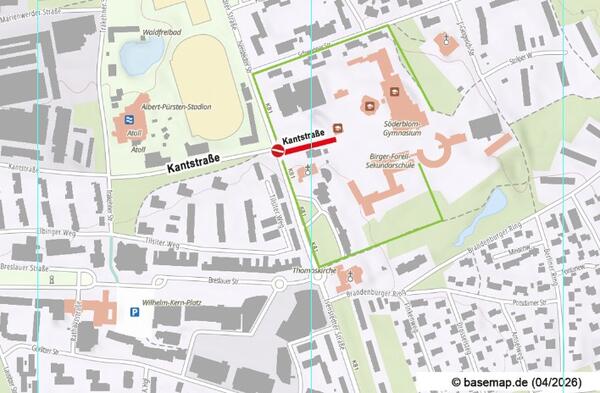 Sperrung der Zufahrt zum Schulzentrum