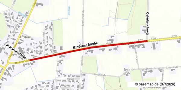 Wanderbaustelle mit Ampelanlage an der Mindener Stra�e
