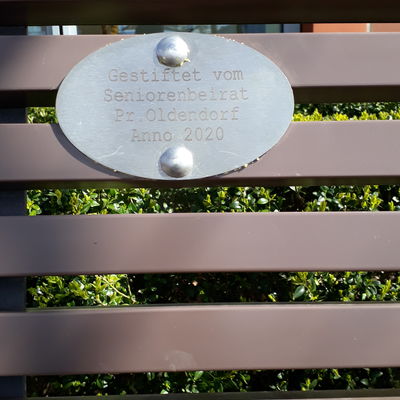 Schild Bank Seniorenbeirat