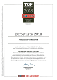 Urkunde TOP-Kurort 2018