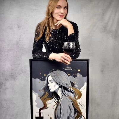 Valeria Huber mit einem ihrer Gem�lde.