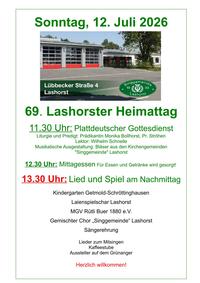 Plakat zum 69. Lashorster Heimattag