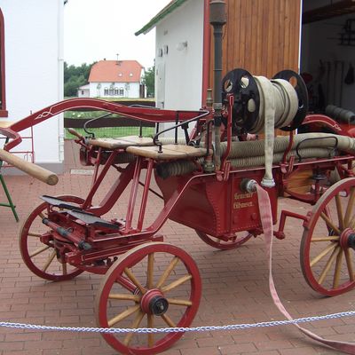 Pferdegezogener Einsatzwagen von 1885 