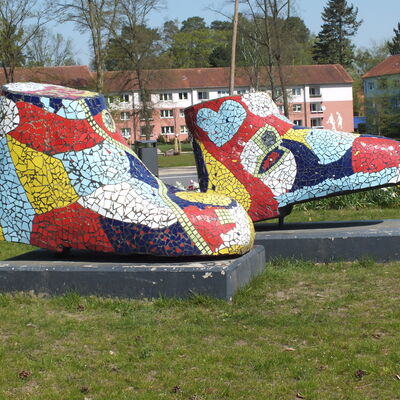 Kunstwerk mit Mosaiksteinchen in Espelkamp