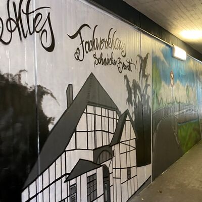 Abbildung Grafitti Fachwerk
