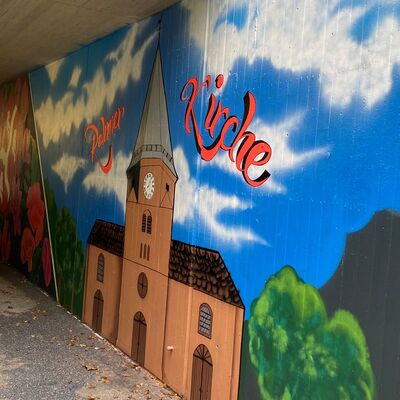 Abbildung Grafitti Kirche