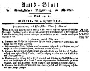 Amtsblatt Minden, 1831