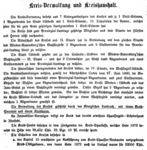 Kreis-Verwaltung und Kreishaushalt, 1874