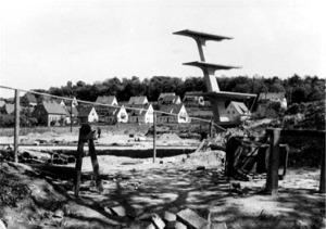 Badeanstalt Obernfelder Allee im Bau, 1953